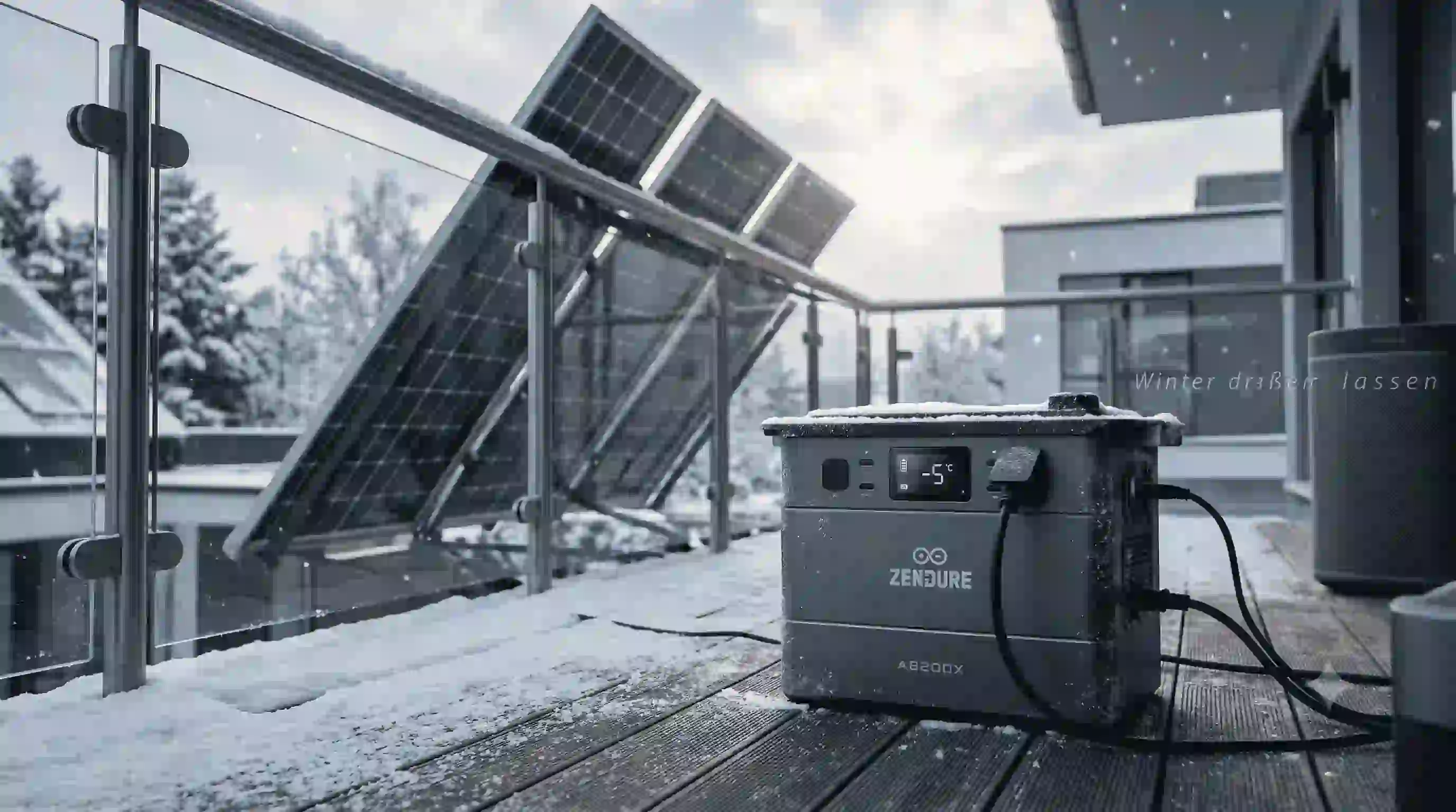 Balkonkraftwerk Speicher im Winter draußen lassen